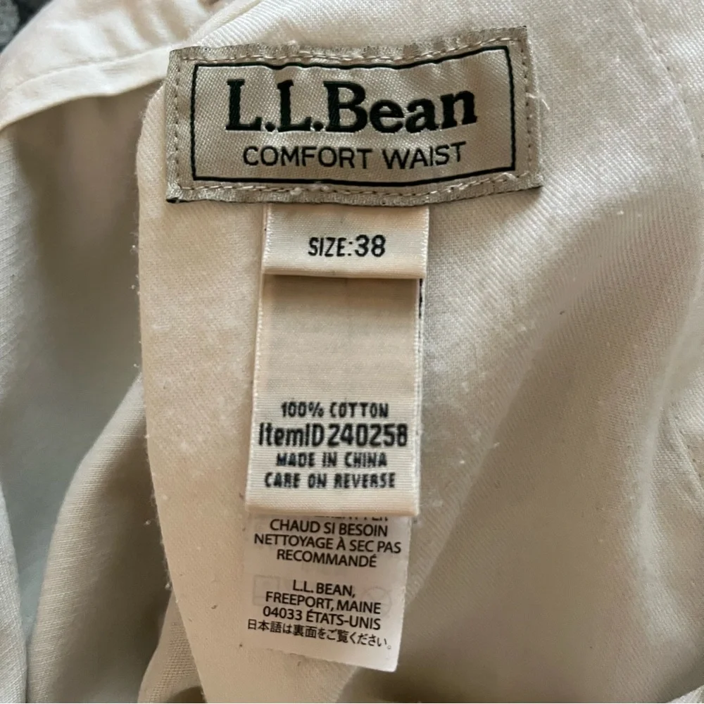 L.L. Bean Men’s Cream Khaki Comfort Waist Chino Shorts, Size 38 - Picture 4 of 9